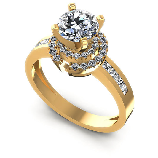 0.90CT Round And Princess  Cut Diamonds Engagement Rings