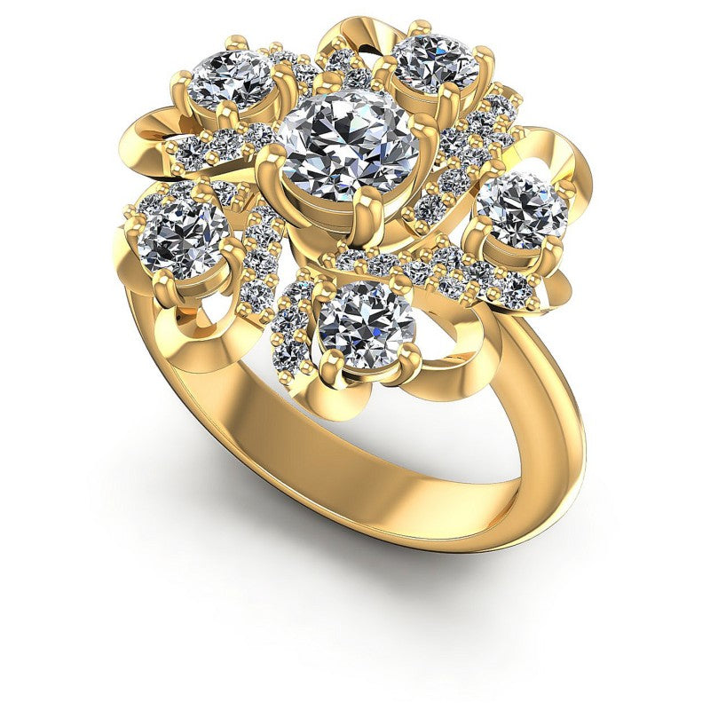 Round Diamonds 1.35CT Engagement Ring in 14KT White Gold