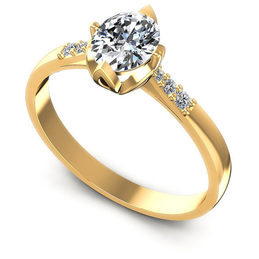 0.50CT Oval And Round  Cut Diamonds Engagement Rings
