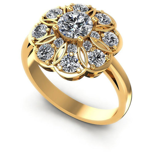 Round Diamonds 1.30CT Fashion Ring in 14KT White Gold