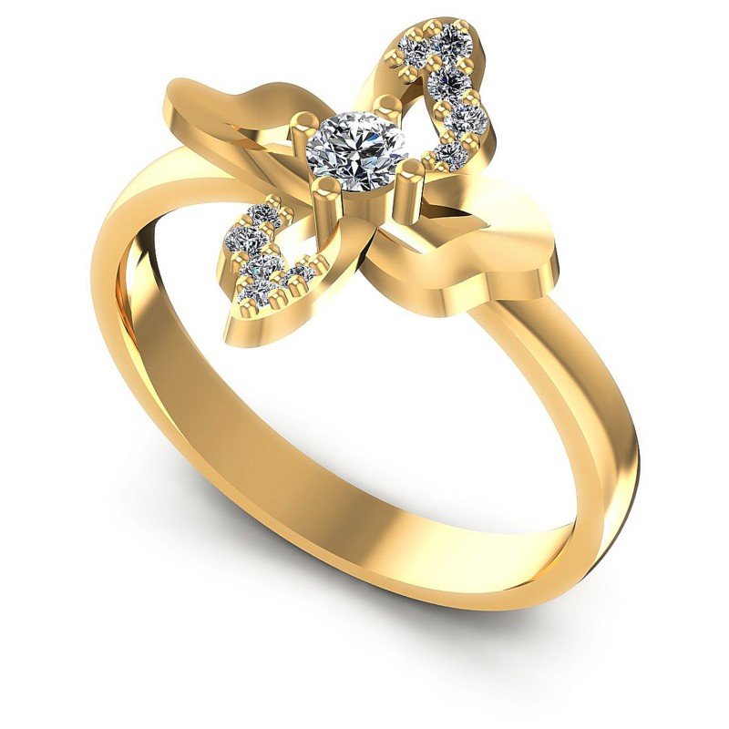 Round Diamonds 0.30CT Fashion Ring in 14KT White Gold