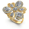 Round and Pear Diamonds 3.90CT Fashion Ring in 14KT White Gold