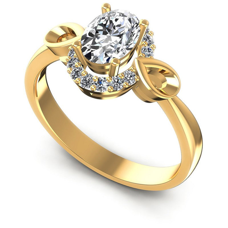 Round and Oval Diamonds 0.50CT Halo Ring in 14KT White Gold