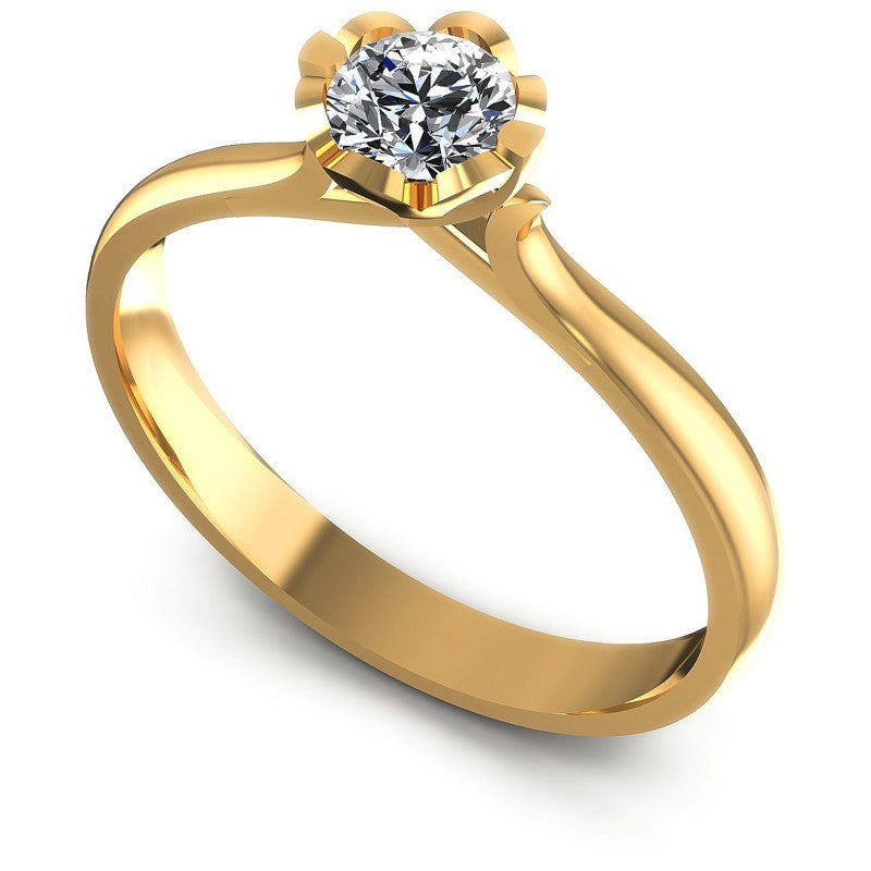 Round Diamonds 0.35CT Solitaire Ring in 14KT White Gold