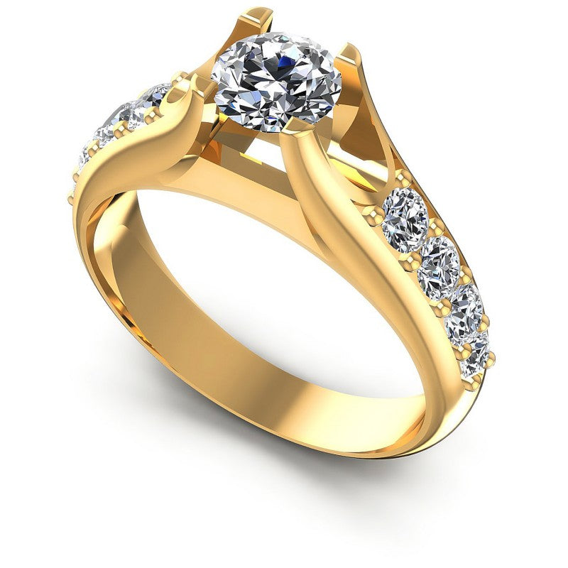 Round Diamonds 0.90CT Engagement Ring in 14KT White Gold