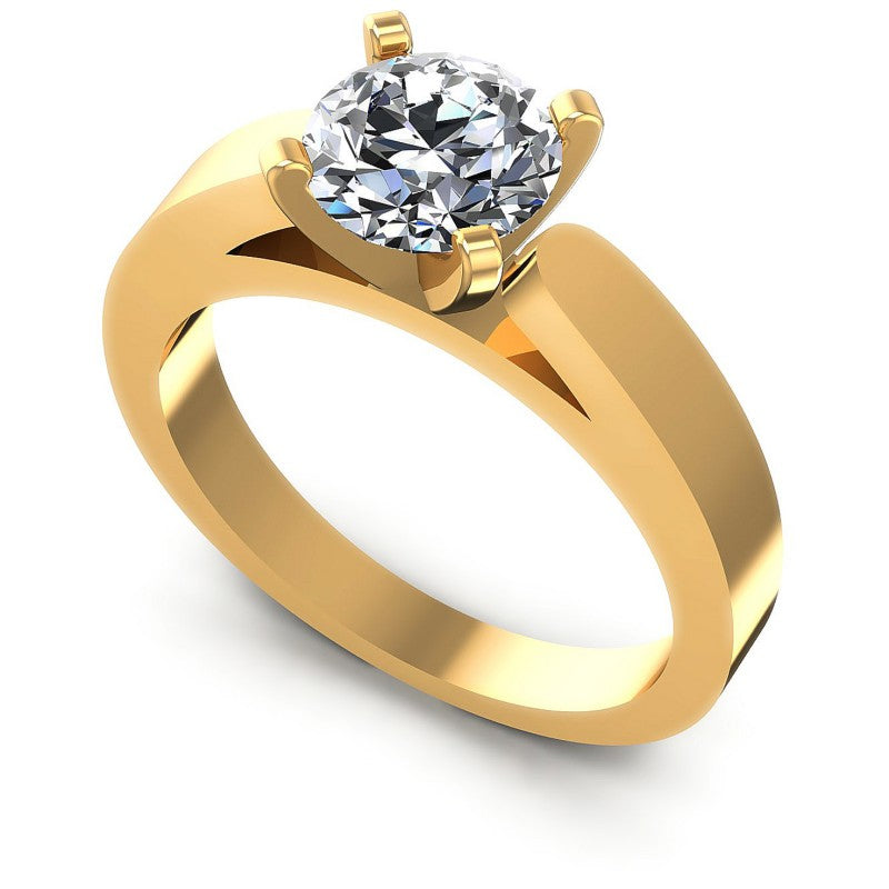 Round Diamonds 0.35CT Solitaire Ring in 14KT White Gold