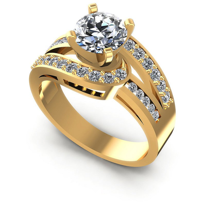 Round Diamonds 0.85CT Engagement Ring in 14KT White Gold