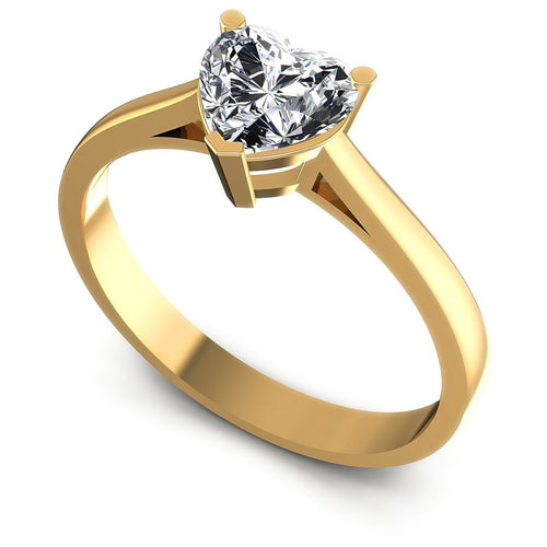 Heart Diamonds 0.35CT Solitaire Ring in 14KT White Gold