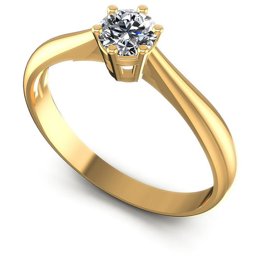 Round Diamonds 0.35CT Solitaire Ring in 14KT White Gold