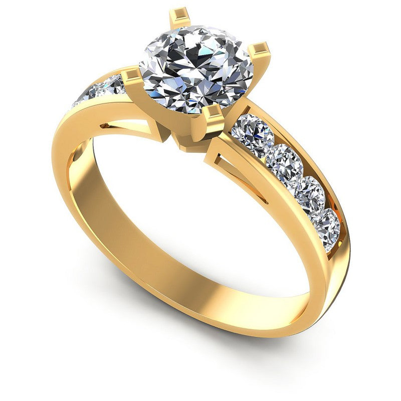 Round Diamonds 1.00CT Engagement Ring in 14KT White Gold