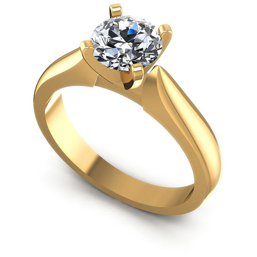 Round Diamonds 0.35CT Solitaire Ring in 14KT White Gold
