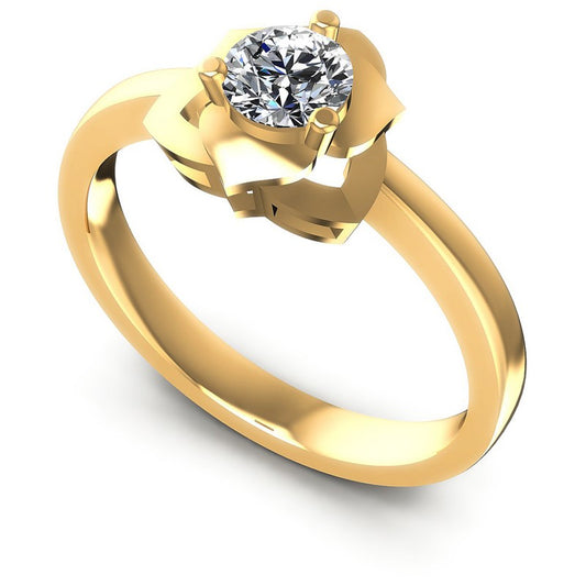Round Diamonds 0.35CT Solitaire Ring in 14KT White Gold