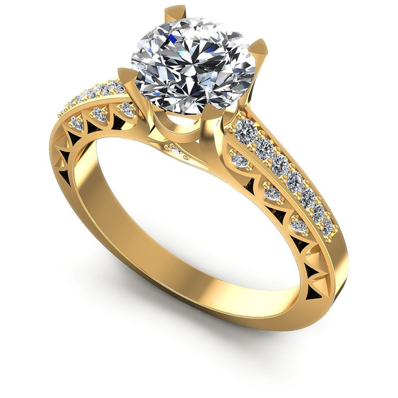 Round Diamonds 0.60CT Engagement Ring in 14KT White Gold