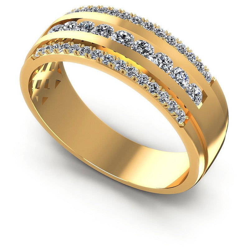 Round Diamonds 0.65CT Diamonds Wedding Band in 14KT White Gold