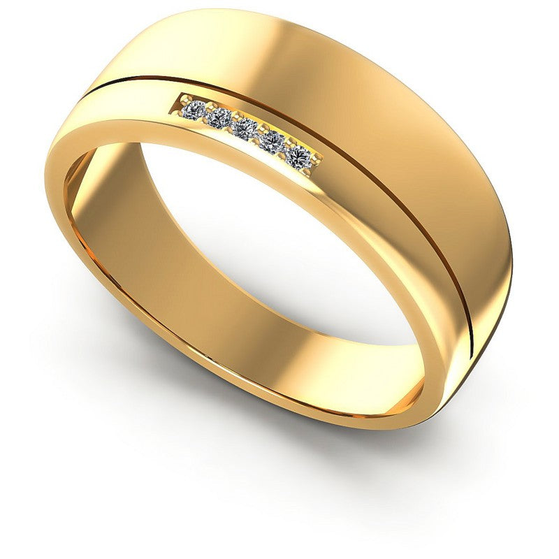 Round Diamonds 0.05CT Diamonds Wedding Band in 14KT White Gold