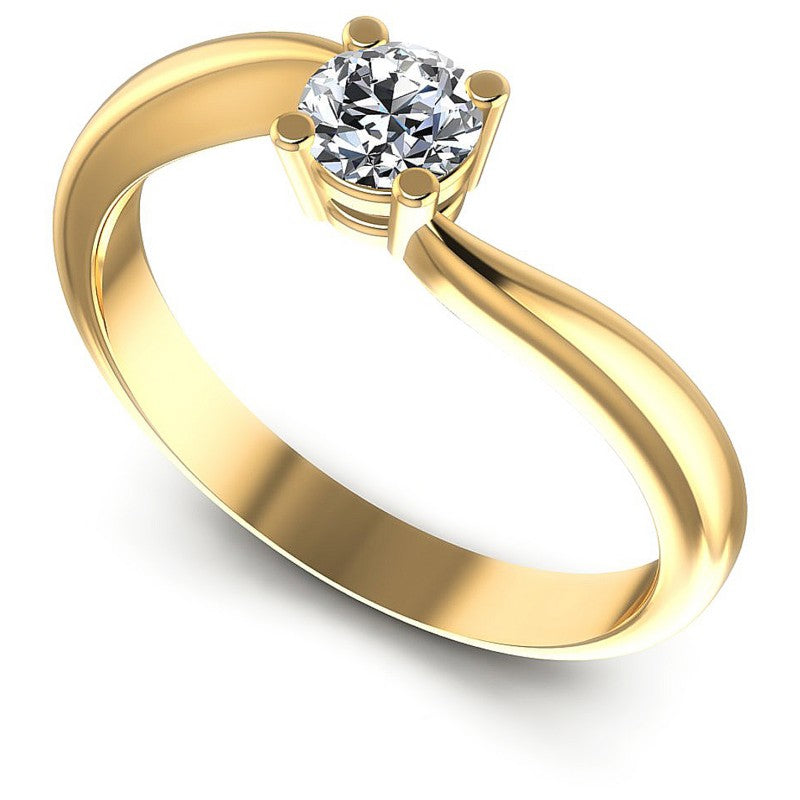 Round Diamonds 0.35CT Solitaire Ring in 14KT White Gold