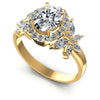 Round and Oval and Marquise Diamonds 1.15CT Halo Ring in 14KT White Gold