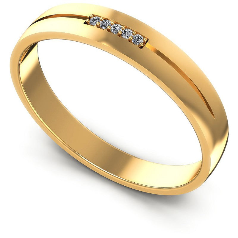Round Diamonds 0.05CT Diamonds Wedding Band in 14KT White Gold