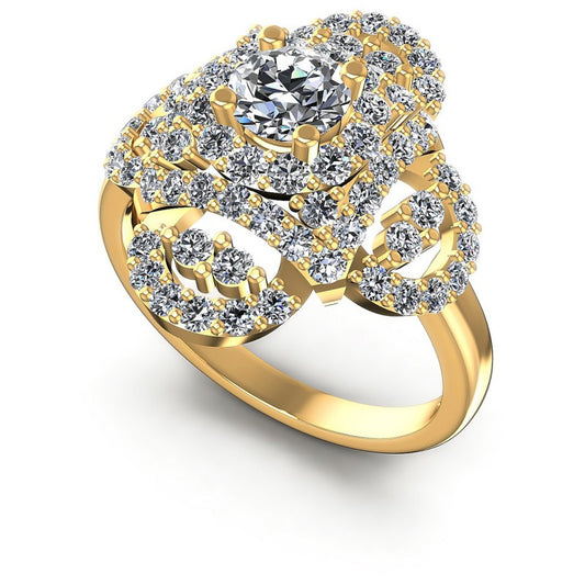 Round Diamonds 1.50CT Halo Ring in 14KT White Gold