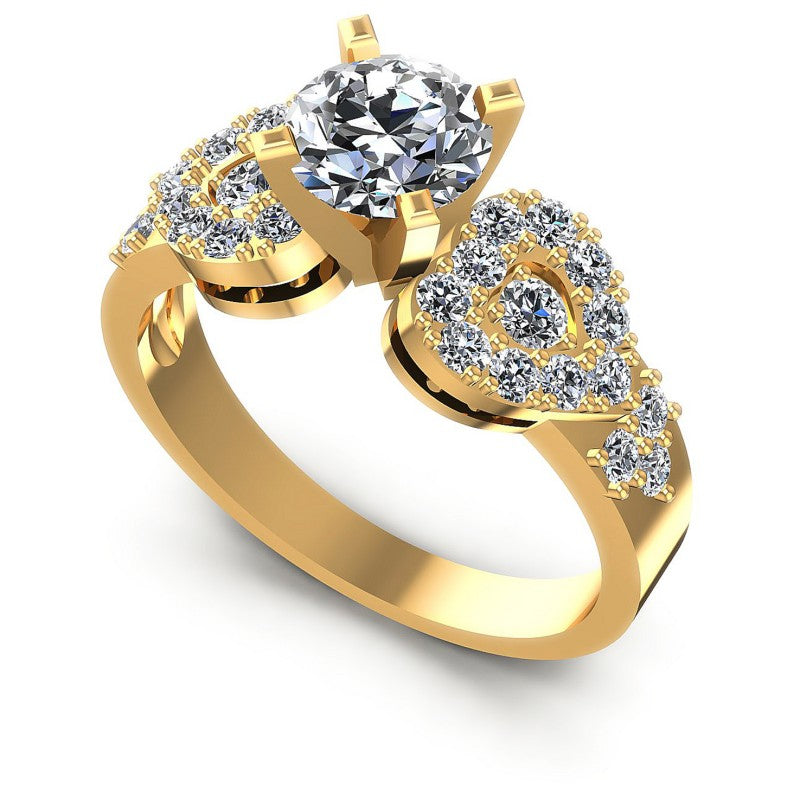Round Diamonds 0.95CT Engagement Ring in 14KT White Gold