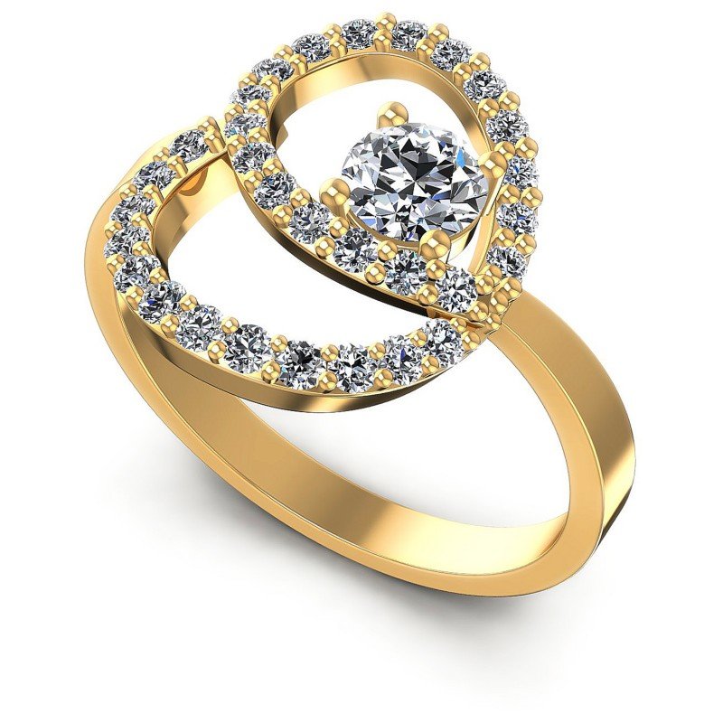 Round Diamonds 0.60CT Fashion Ring in 14KT White Gold