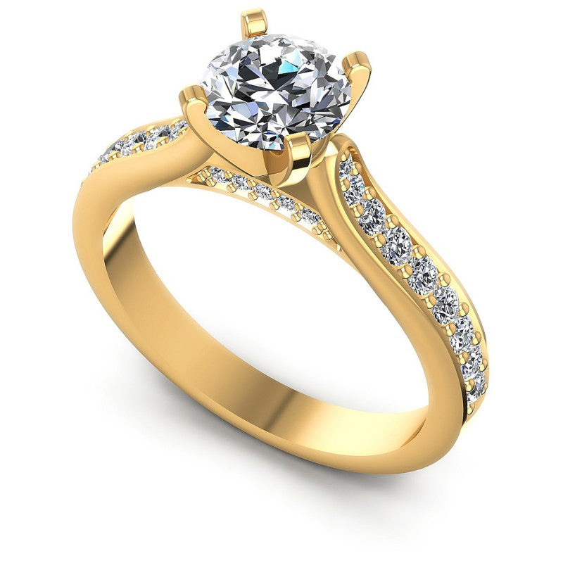 Round Diamonds 0.85CT Engagement Ring in 14KT White Gold