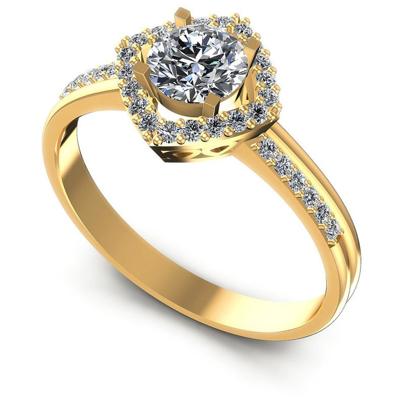 Round Diamonds 0.60CT Halo Ring in 14KT White Gold