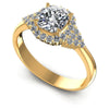Round and Cushion Diamonds 0.70CT Halo Ring in 14KT White Gold