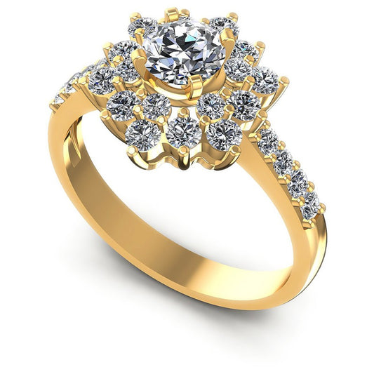 Round Diamonds 1.05CT Halo Ring in 14KT White Gold