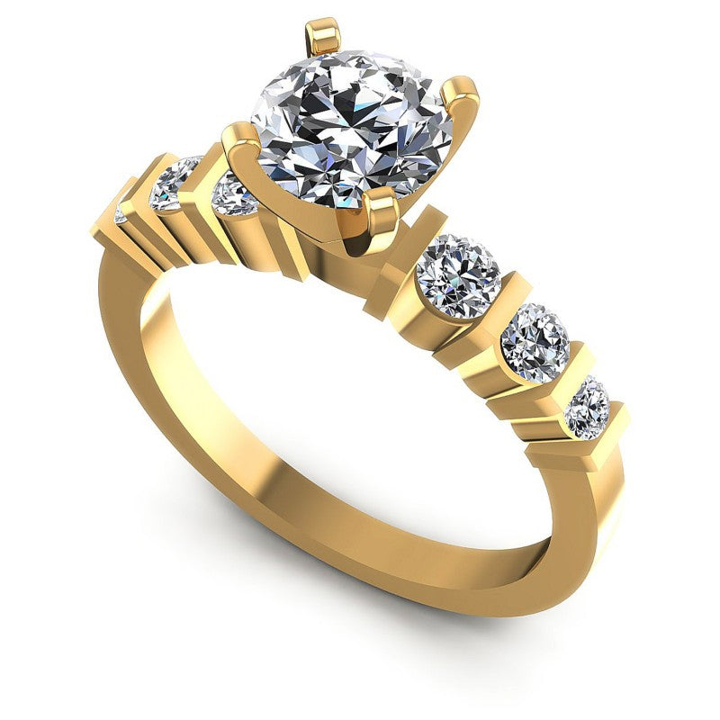 Round Diamonds 0.85CT Engagement Ring in 14KT White Gold