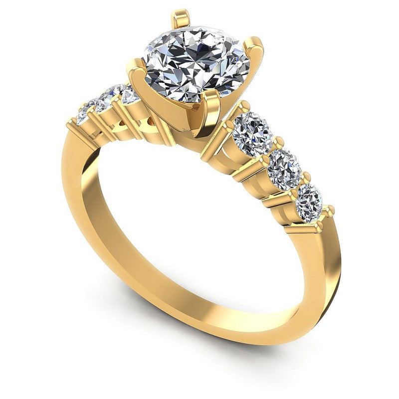 Round Diamonds 0.90CT Engagement Ring in 14KT White Gold