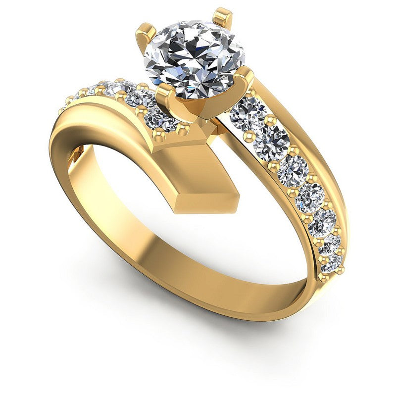 Round Diamonds 0.85CT Engagement Ring in 14KT White Gold