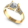 0.65CT Princess And Round  Cut Diamonds Engagement Rings