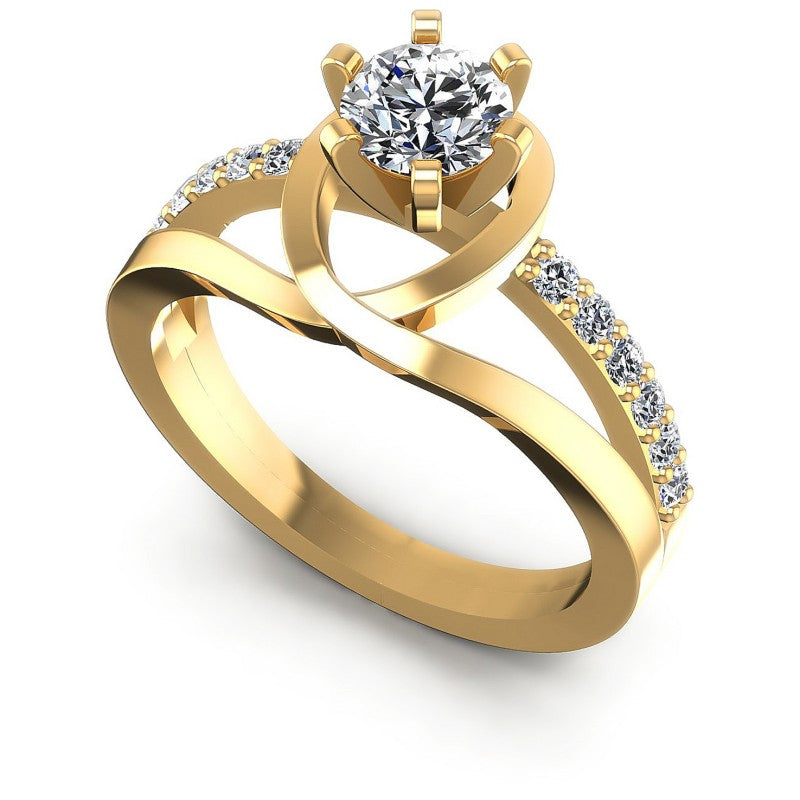 Round Diamonds 0.60CT Engagement Ring in 14KT White Gold