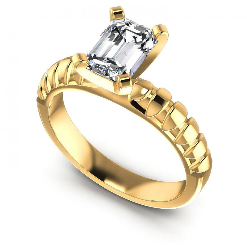 Emerald Diamonds 0.35CT Solitaire Ring in 14KT White Gold