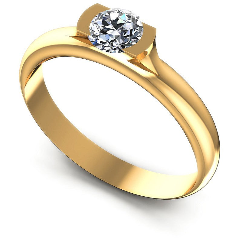 Round Diamonds 0.35CT Solitaire Ring in 14KT White Gold