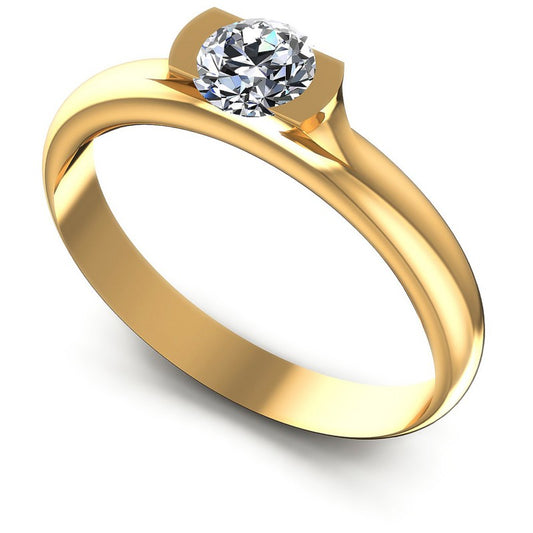 Round Diamonds 0.35CT Solitaire Ring in 14KT White Gold
