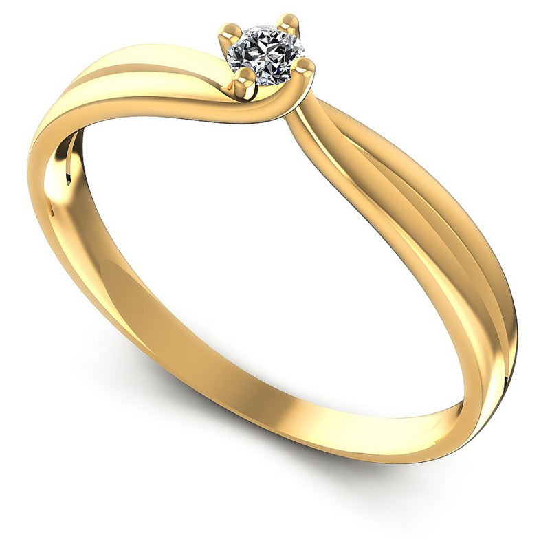 Round Diamonds 0.10CT Solitaire Ring in 14KT White Gold