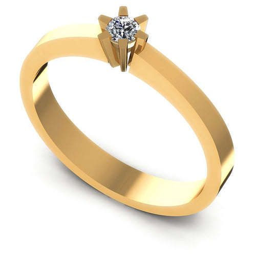 Round Diamonds 0.10CT Solitaire Ring in 14KT White Gold