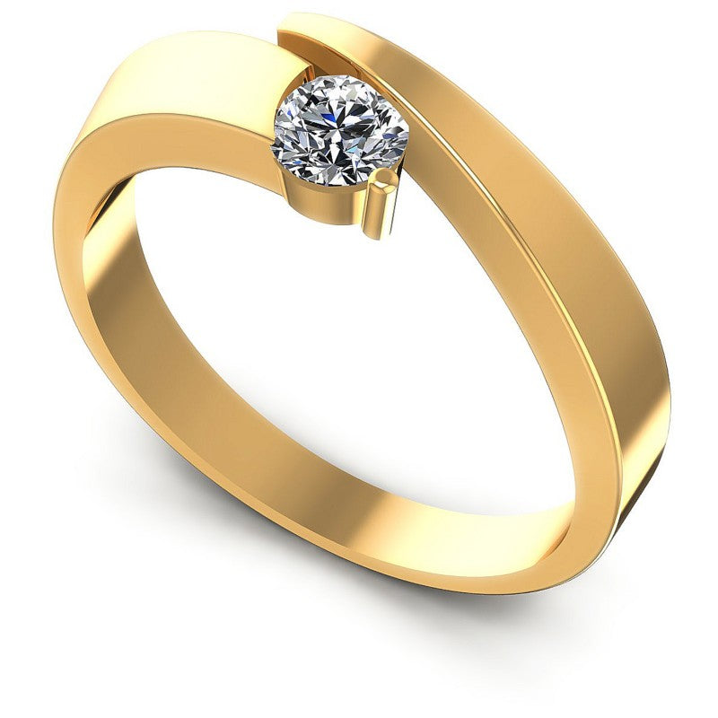 Round Diamonds 0.35CT Solitaire Ring in 14KT White Gold
