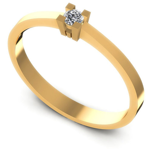 Round Diamonds 0.10CT Solitaire Ring in 14KT White Gold