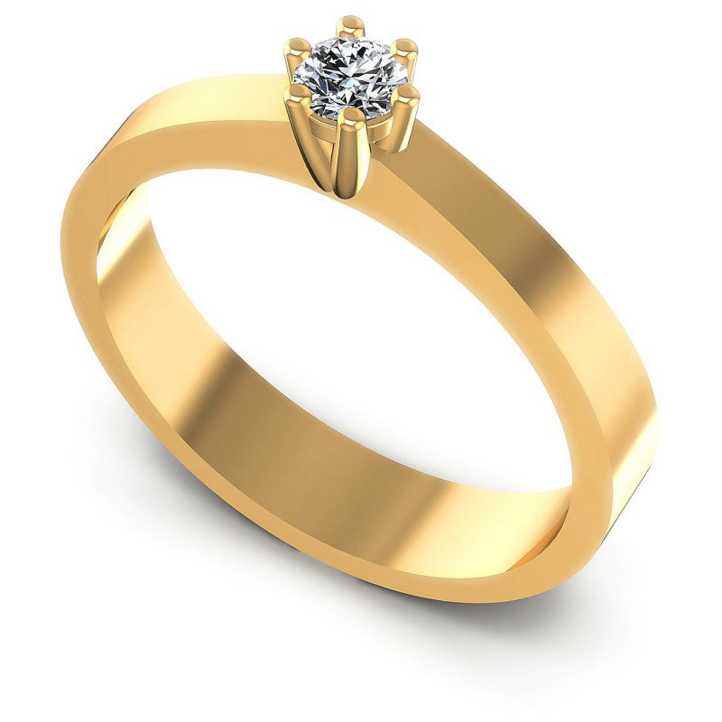 Round Diamonds 0.20CT Solitaire Ring in 14KT White Gold