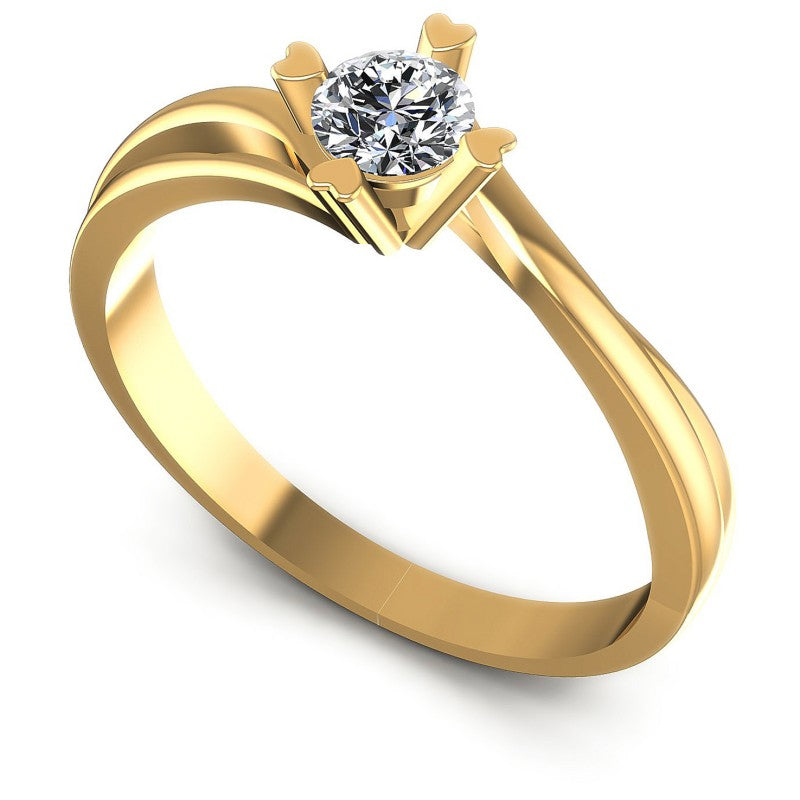 Round Diamonds 0.35CT Solitaire Ring in 14KT White Gold