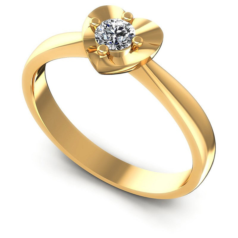 Round Diamonds 0.20CT Solitaire Ring in 14KT White Gold