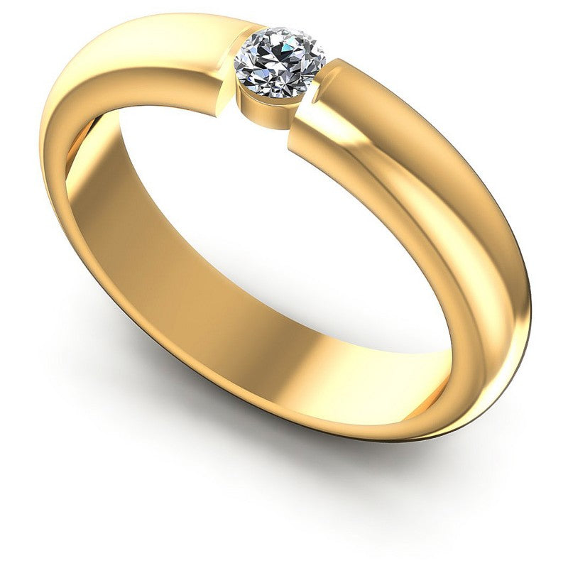 Round Diamonds 0.15CT Solitaire Ring in 14KT White Gold