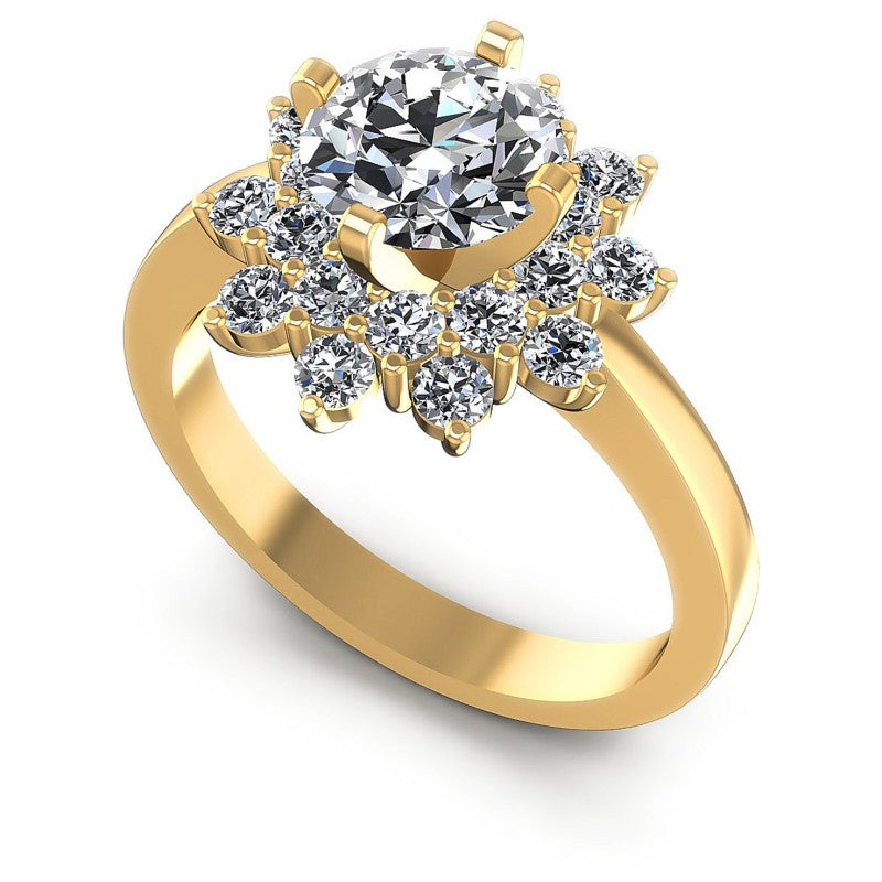 Round Cut Diamonds Halo Ring in 14KT White Gold