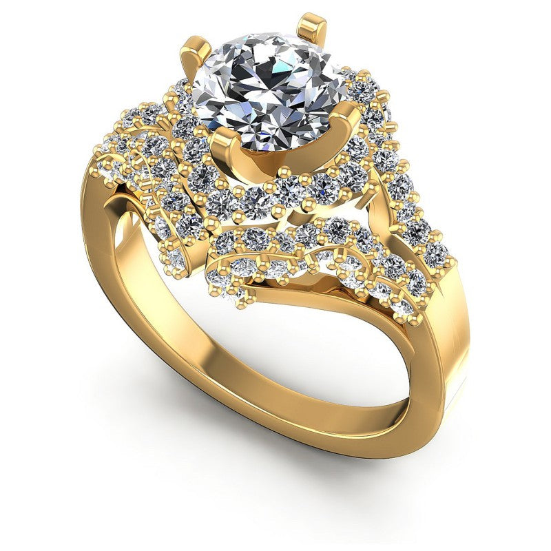 Round Cut Diamonds Halo Ring in 14KT White Gold