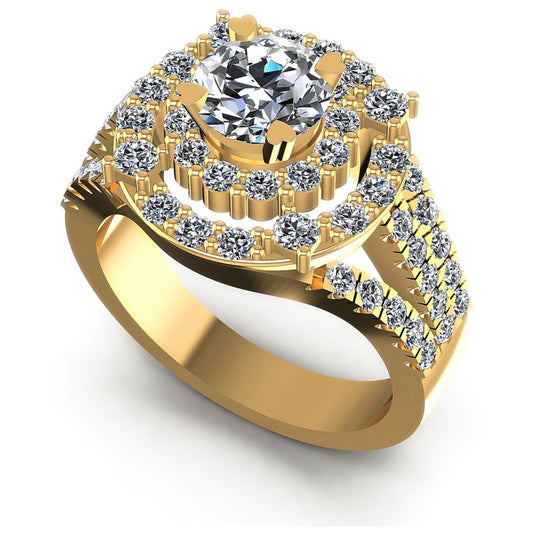 Round Cut Diamonds Halo Ring in 14KT White Gold
