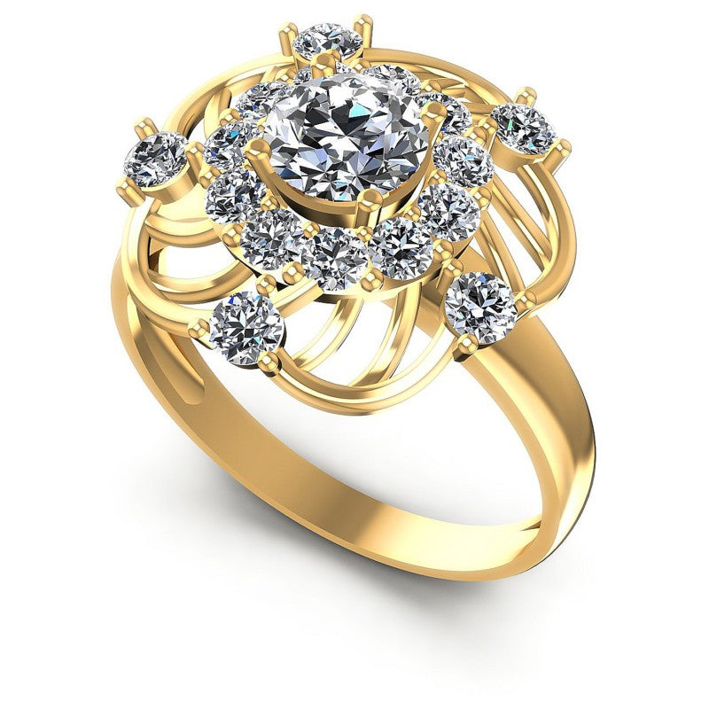 Round Cut Diamonds Halo Ring in 14KT White Gold