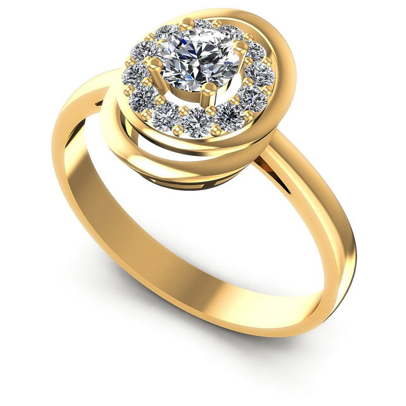 Round Cut Diamonds Halo Ring in 14KT White Gold
